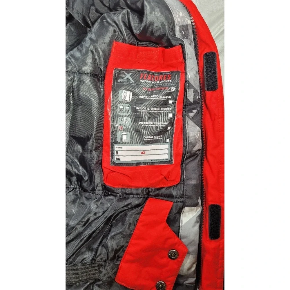 Zeroxposur Boy's Geometric Print Coat w/ Zip Pockets - Black/White/Red - L 14/16